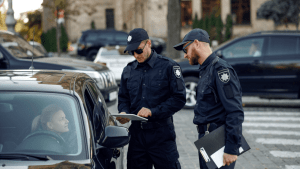 Police officers issuing traffic citation that may make driver wonder will reckless driving affect my insurance rates