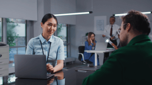 Professional female attorney providing consultation with client in modern office, demonstrating can a free consultation with a traffic lawyer help clients understand their legal options