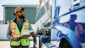 What happens if a trucker gets a ticket - commercial driver reviewing violation citation with concern